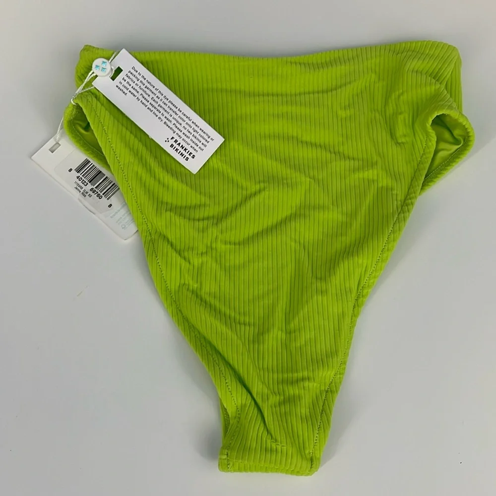 Frankie’s high leg green authentic swim bottom Jenna ribb chartreuse apple XS